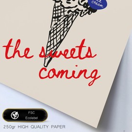 Nacnic Set of 6 posters illustrations of food and food in pop art style in pastel tones design illustrations to decorate the walls of your home. Rooms A3 & A4 frameless