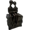 Haute Collage Couple Sitting On a Rock Romantic Sculpture (Bronze,