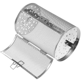 CALLARON Air Fryer Rotisserie Basket - Stainless Steel Rotating Basket for Air Fryer, Air Fryer Basket, Rotisserie Cage with Locking Latch, for Fries, Nuts, Coffee Beans, Rotisserie