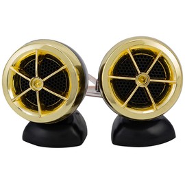 RAGBUSCLE 98dB Tweeters for Car Audio, Pair 1200W Mini Dome Tweeter Speaker 12V Loudspeaker Audio Auto Sound Speaker for Car Audio System, Audio Tweeter Automobile Speaker for Most Car, Gold