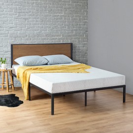 Olee Sleep 14 in Metal Platform Bed with Bamboo Headboard, Full