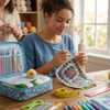58-Piece Crochet Starter Kit for DIY Yarn Projects – Blue