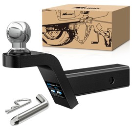 Nilight Fusion Trailer Hitch Mount with 2 Inch Trailer Ball & 5/8" Hitch Pin Clip Fits 2-Inch Receiver 7500 lbs 2" Rise