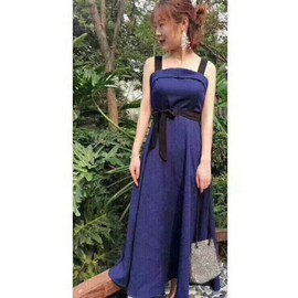 Worry-Free Women's Silk Cloth Bow Tie Waist Belts for Clothing Accessories Bandage Dresses (Dark Blue)