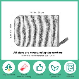 PHOGARY Pack of 8 Face Cloths Coral Fleece Wash Gloves, 13 x 20 cm Wash Mitts Soft Face Glove, Bath Fun Cloth, Reusable Makeup Remover Gloves