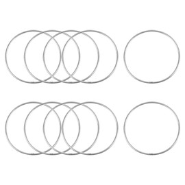 JIHUOO 10 Pcs 8cm Silver Metal Hoops Wreath Hanging Rings Small Dream Catcher Hoops Metal Craft Rings Floral Crafting Hoops Circle Wedding Table Centerpieces