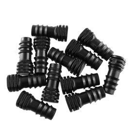 JCBIZ 12pcs Black Irrigation Fittings End Plugs POM Plastic End Plugs for 1/2inch Drip Tubing - Barbed Connectors (Fits Most Brands 16mm .520 ID and Compatible Drip or Sprinkler Systems)
