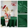 Biscaynebay Textured Fabric Round Christmas Tablecloths 60", Hunter Green Water
