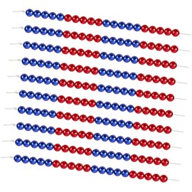 Geosar Pack of 10 Primary School Students Calculator Chains with 20 Beads Red and Blue Calculation Beads with Rope Gifts Calculator Chains for Girls Boys 1st Grade First Day of School Learning Tool