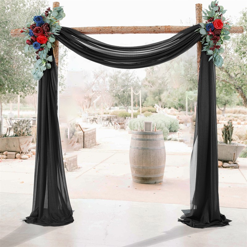 Wedding Arch Draping Fabric Black Backdrop Curtain Drape Easy to