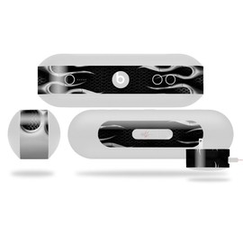 Metal Flames Chrome Decal Style Skin - fits Beats Pill Plus (Beats Pill NOT Included)