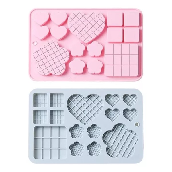 Molde Silicona Corazones Barras Flores Chocolates Gomitas
