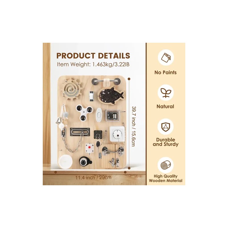Pithfor Tabla Montessori De Madera Para Actividades