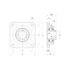 Cast Iron Square Flange Bracket Self-Aligning UCF 207 Bearing 35mm