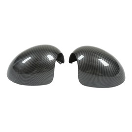 2 Pcs Door Side Rearview Mirror Cover Cap Carbon Fiber Style Left Right Wing Cover for R55 R56 R57 R58 R59 R60 R61
