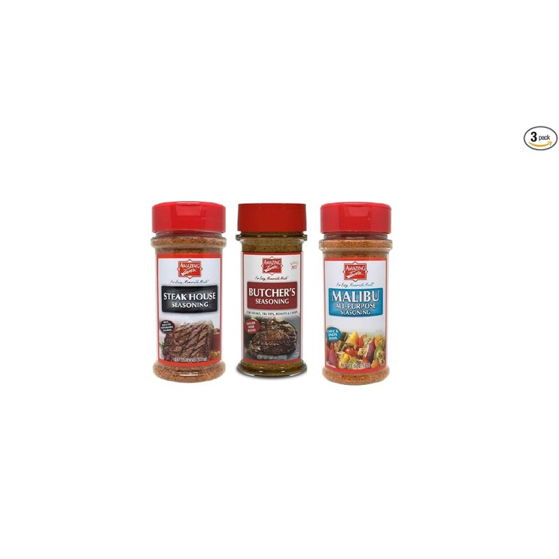Amazing Life Seasoning Set, Steak House, Butcher's & Malibu All-Purpose,