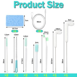 LLMSIX 12pcs Ice Machine Cleaner, Ice Maker Cleaning Kit, Countertop Ice Maker Cleaner with Scrub Sponge for Kitchen Icemaker Car Vents Tight Spaces