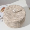 Zerodeko Cotton Rope Basket with Lid Round Woven Basket Decorative