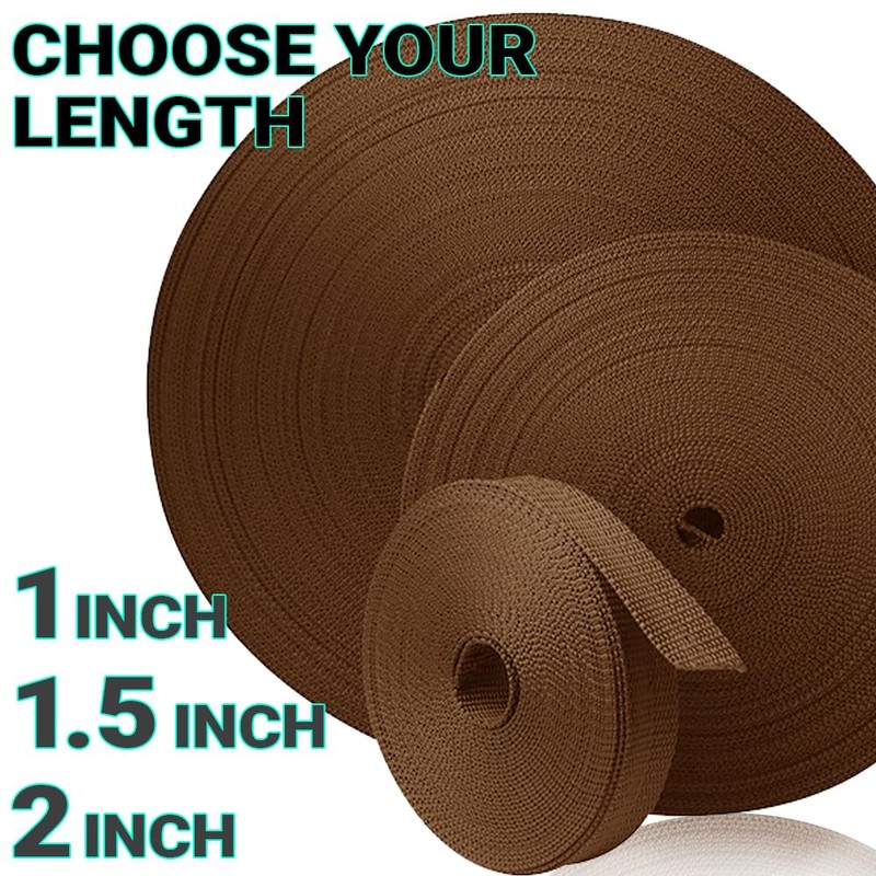 TECEUM 1 Inch Webbing – Light Brown – 10 Yards