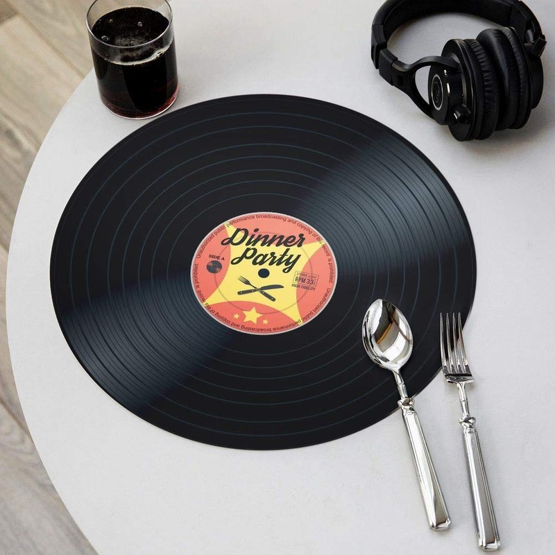 MikaMax - Vinyl Placemats - Round Record Placemats - Table