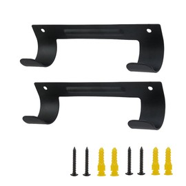 Ironing Board Hanger Wall Mount Ironing Board Holder Organizer Wall Rack for Laundry Rooms Storage Rack Hanging Shelf Hanger, Pack of 2 Pieces (Black)