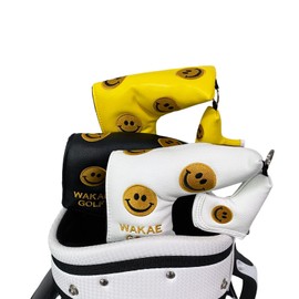 Golf Cover Putter Cover Fits Scotty Cameron Odyssey Pin Cover Magnetic Key Ring Smile (Yellow)