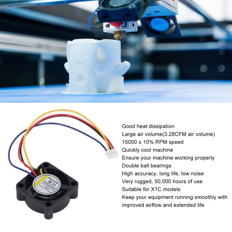 Double Ball Hotend Cooling Fan for X1C Models 3D Printer