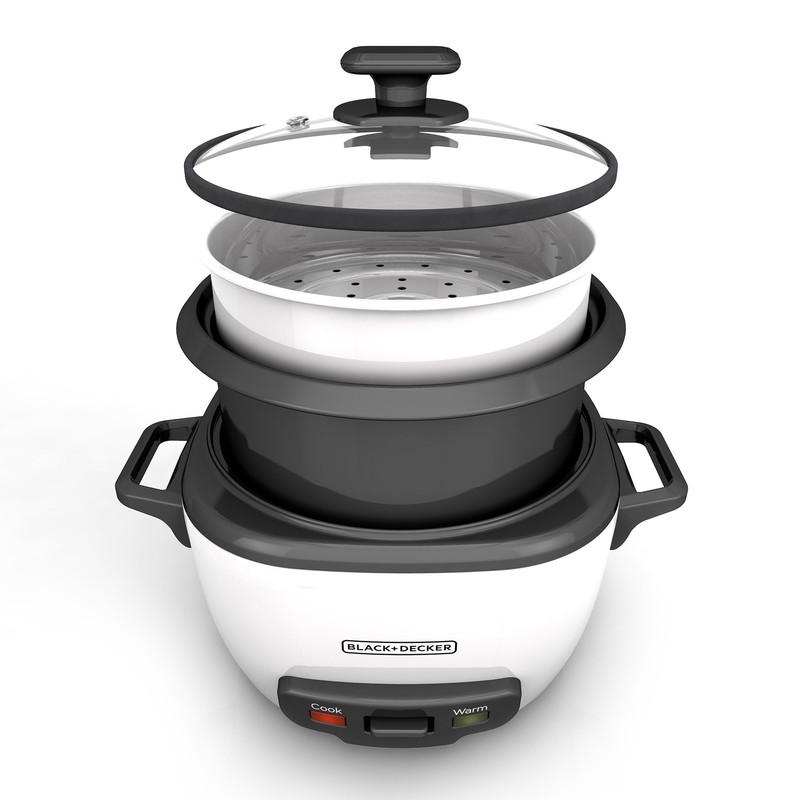 BLACK+DECKER 16-Cup Rice Cooker, RC516, 8-Cup Uncooked Rice, Steaming Basket,