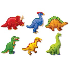 4M Dinosaur Mould and Paint, Arts and Crafts Kit to Create your own Dinosaur Magnets or Badges and Paint using the paints provided, Glow in the Dark for ages 5+