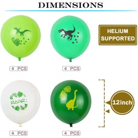 Yiran 16PCS 12" Dinosaurs Latex Balloons for Dinosaur Party Supplies and Dinosaur Party Decorations