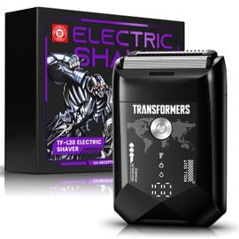 Transformers Electric Foil Shaver for Men：Portable Electric Razor for Face - IPX7 Waterproof Cordless Razor with LED Display - 2 Floating Blade USB-C Fast Rechargeable for Travel & Home