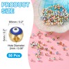 PATIKIL 5mm Enamel Evil Eye Beads, 50 Pcs Turkish Evil