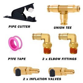 Taiidaues Air Line Service Kit for Air Bags Suspension Kit with Fittings, 1/4 NPT Push To Connect Fittings, 30 FT 1/4"OD PA Hose Tubing Air Shock Line Kit Replacement Components