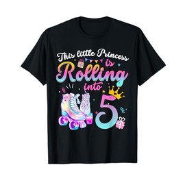 Roller Skate 5th Birthday Shirt 5 Year Old Girl Party Outfit T-Shirt