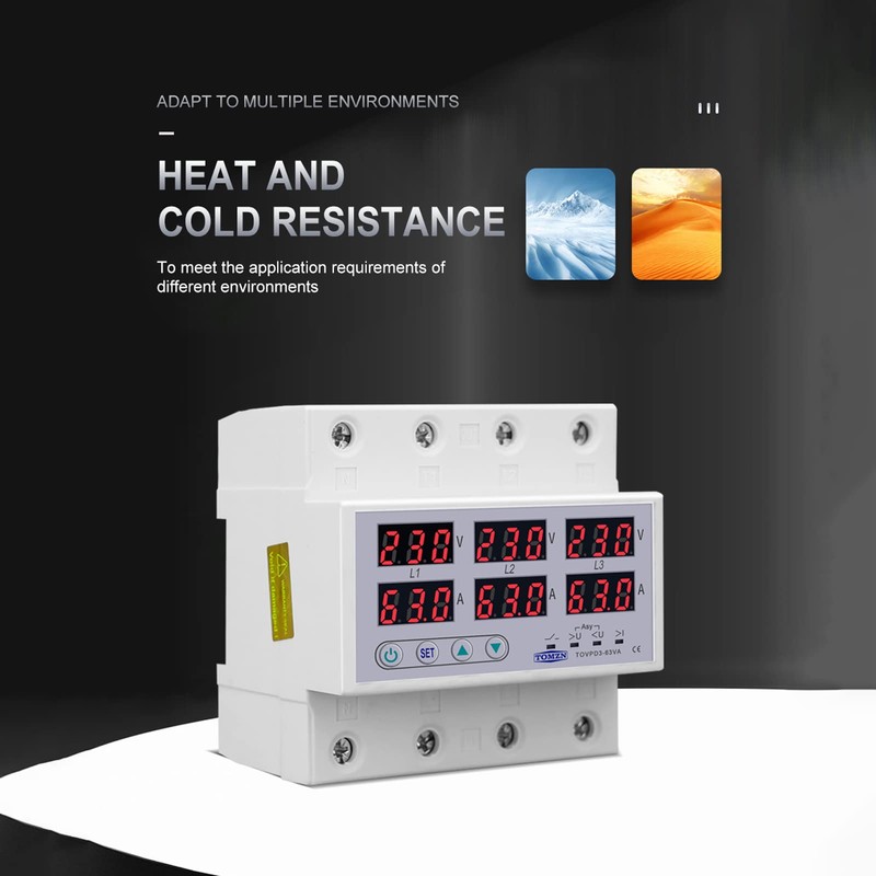 AC390-500V Electricity Meter, 3 Phases, DIN Rails, Voltmeter, Ammeter, DIN