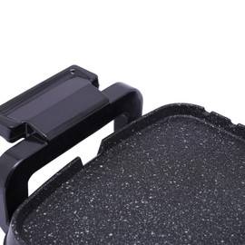 Hot Pot With Grill 2In1 Indoor Korean Bbq Dual Control Shabu With Grills Pan Multifunction Smoke Free Stove Portable Multi-Functional Separate Temperature Large Capacity Design (2200W Black)