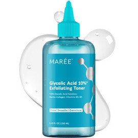MAREE Glycolic Acid Toner 10% Facial Polish - Exfoliating Toner for Face - Glycolic Acid Toning Solution - Face, Scalp & Underarms Exfoliant Spray Alternative - Pure Acido Glicolico para Manchas