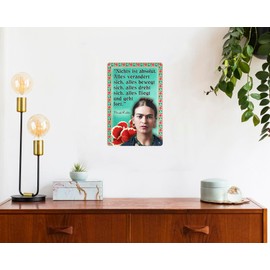 30 x 20 cm Art Tin Sign Suitable for Frida Kahlo Fans and Lovers - Portrait, Mexico, Art, Painter (Nothing is Absolutely)
