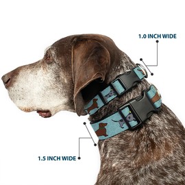 Buckle-Down Collar con Clip de plástico para 4 Perros/Patas, de 3,8 cm de Ancho para Cuello Grande de 45,7 a 81,3 cm