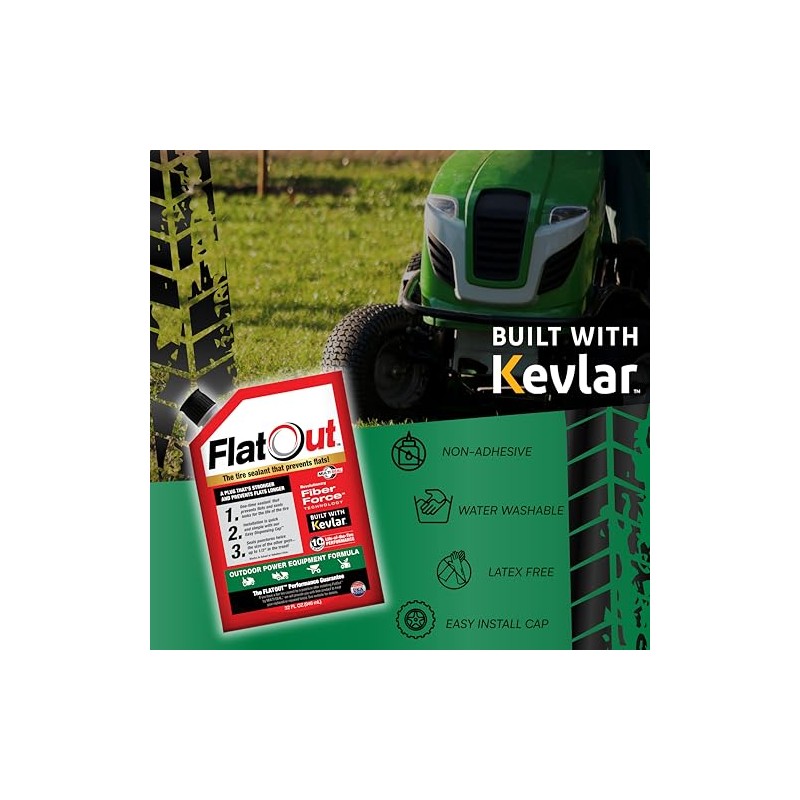 FlatOut Tire Sealant - Prevent Flat Tires with Kevlar Protection