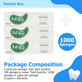 2 x 2 Non-Woven 4 Ply Dental Sponges/Non Sterile Gauze Wipes - Package of 5/200cts -1,000ct Total