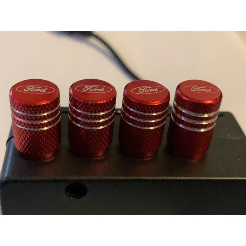 OEM 4x RED FORD Tire Valve Stem Caps For Car,