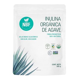 Inulina de Agave Organica En Polvo 300gr | NBF | Prebiotico de Fibra Sin Gluten Apoyo Digestivo