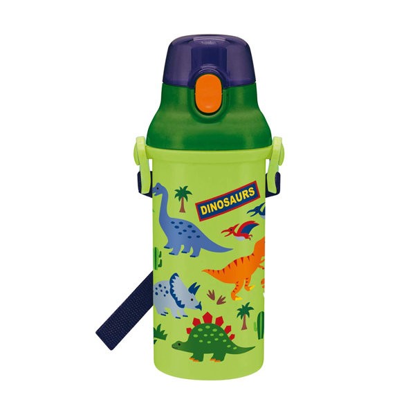 Skater Dinosaurus One Touch Bottle 480ml Strap Water Bottle /