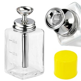 6oz / 180ml Glass Dispenser, Push Down Acetone Pump