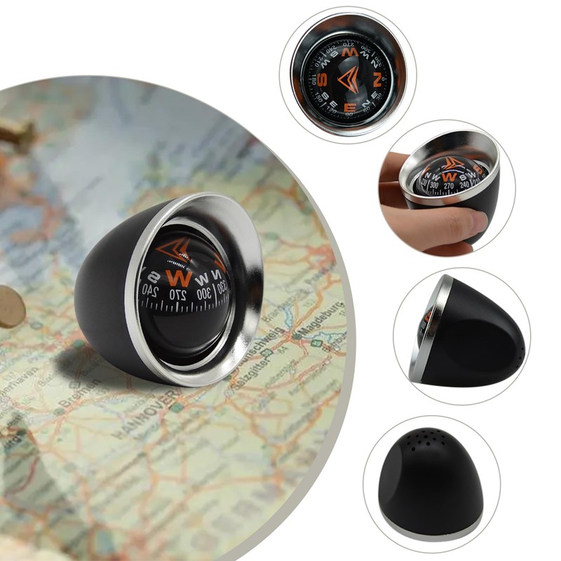 Black Adjustable Ball Night Vision Compass Boat Compass Dash Mount,