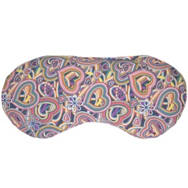 Organic Eye Pillow "Psychedelic Heart" - Cooling Mask & Cooling Pad for the Eyes. The Natural Alternative to Gel Eye Mask - Linseed Pillow