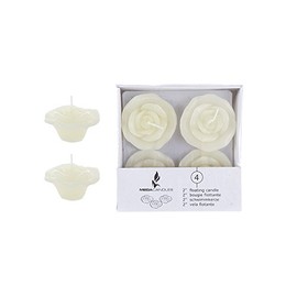 Mega Candles 12 pcs Unscented Ivory Floating Rose Petals Flower Candle, Hand Poured Wax Candles 2 Inch Diameter, Home Décor, Wedding Receptions, Baby Showers, Birthdays, Celebrations & More