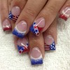 24Pcs Extra Short Independence Day Press on Nails Square Fake