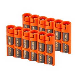 Storacell Slimline AAA-6 Battery Storage Caddy and Dispenser (Pack of 2), Orange, Holds 6 AAA Batteries (Not Included), Durable & Compact Design, The Original Battery Caddy, Made in The USA